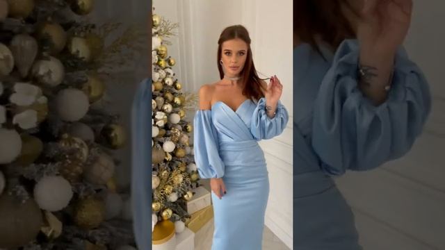 платье женское вечернее голубое смотреть онлайн