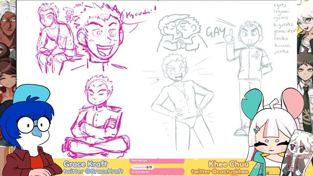 Danganronpa Drawings with Grace Kraft! ✏️ ART COLLAB смотреть онлайн
