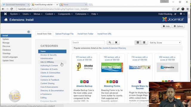 Create a Hotel Booking Website In 1 hour with Joomla - 8 - installing helix 3 framework смотреть онлайн