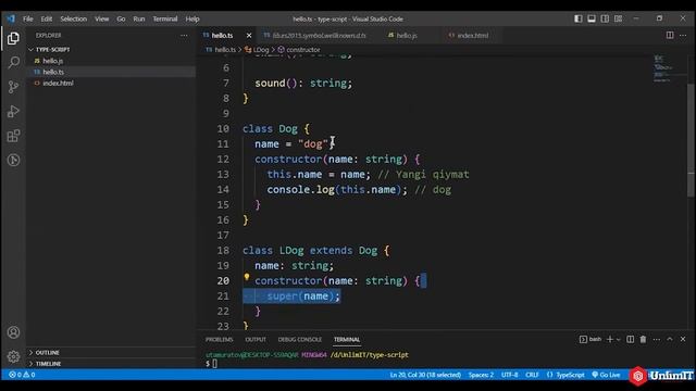 TypeScript : OOP | UnlimIT смотреть онлайн