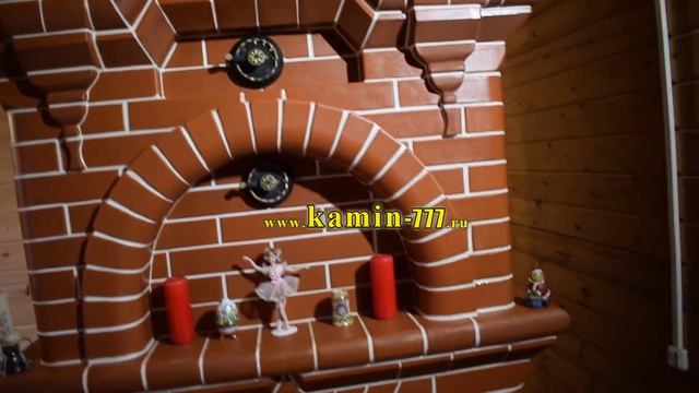 Отопительная каминопечь из кирпича в Москве. смотреть онлайн
