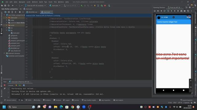 Come inserire widget Text in flutter con android studio Corso Flutter Tutorial ITA смотреть онлайн
