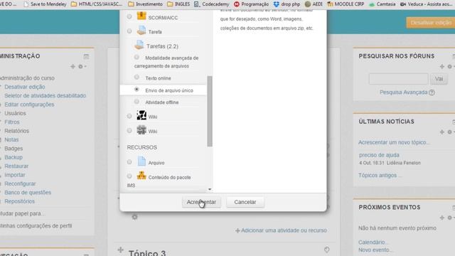 Moodle - Como criar uma tarefa para enviar um arquivo único смотреть онлайн