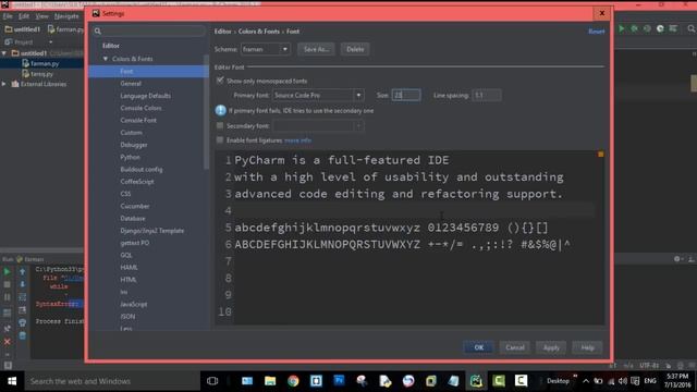 How to change color & font size in Pycharm смотреть онлайн