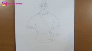 Как нарисовать Алёшу Поповича, Три Богатыря, How to draw Warrior