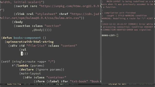 Dynamic Page With HTMX and Common Lisp смотреть онлайн