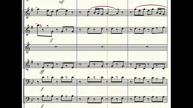 Timber, Sheet Music, Trombone and Saxophone Ensemble смотреть онлайн