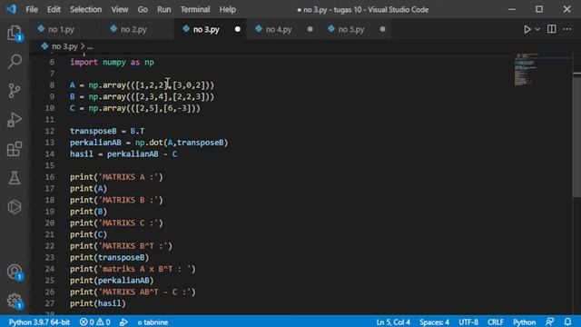 [Python] Pemograman operasi matriks dengan NUMPY смотреть онлайн