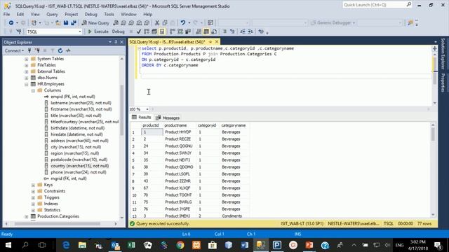 MS SQL Server 2016 course 70-761 - Chapter 04 Querying Multiple Tables - B смотреть онлайн