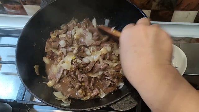 Каурма из говяжьего #сердца по-грузински #быстроивкусно #полезно