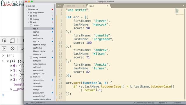 JavaScript Problem: Sorting an Array of Objects смотреть онлайн