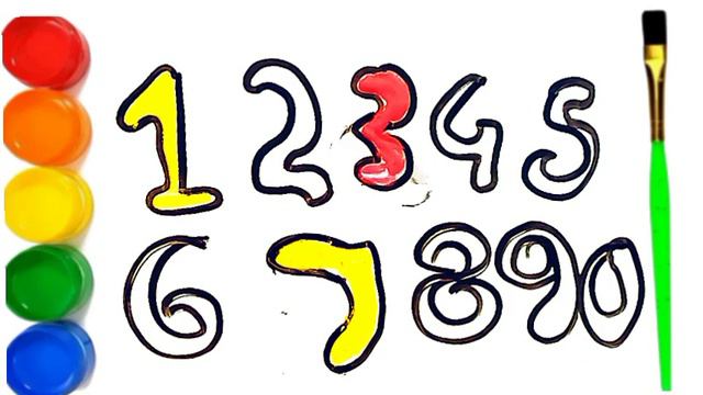 Let's learn how to draw glitter numbers | Painting, Drawing & Coloring for Toddlers & Kids смотреть онлайн