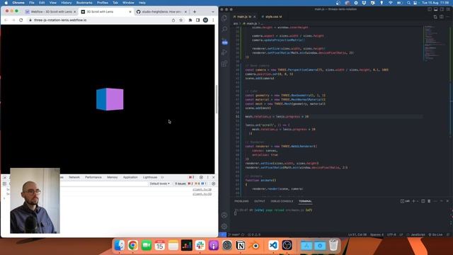 3D Scroll animation with Three.js and Lenis in Webflow смотреть онлайн