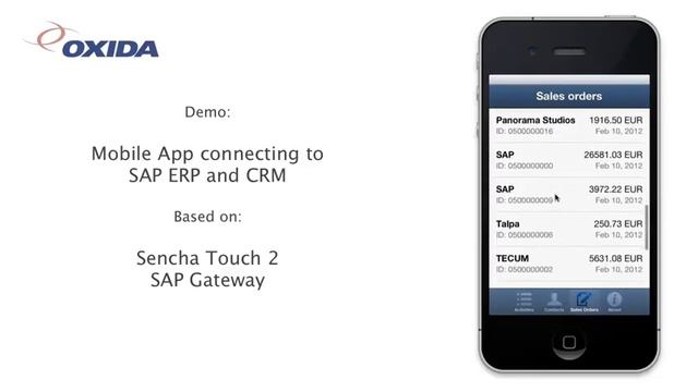 Demo SAP mobile app built with Sencha Touch 2. смотреть онлайн