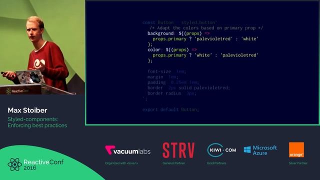 ReactiveConf 2016 - Max Stoiber: Styled-components: Enforcing best practices смотреть онлайн