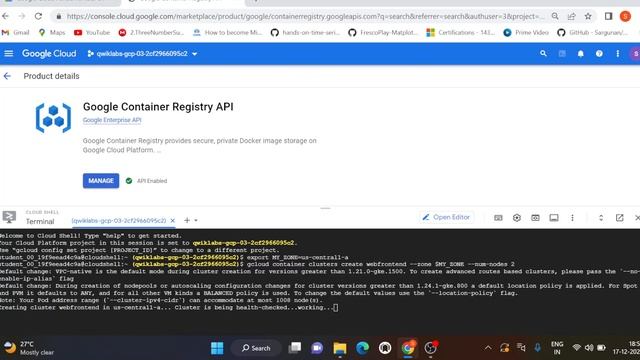 Google Cloud Fundamentals Getting Started with GKE | Google Cloud Platform | GCP Qwiklabs смотреть онлайн