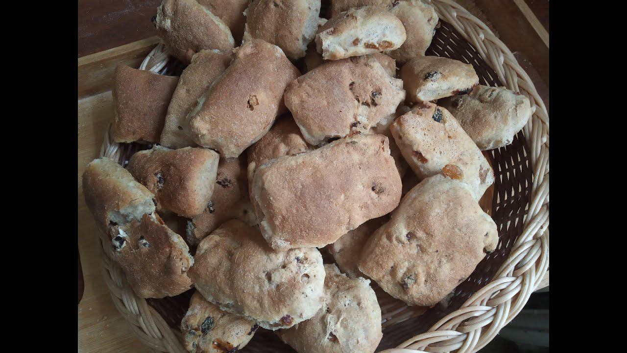 Очень вкусные ржано-пшеничные батончики с изюмом на закваске