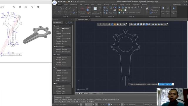 GstarCAD Mechanical 2021 Part Design Basic Tutorial For Beginner [COMPLETE] смотреть онлайн