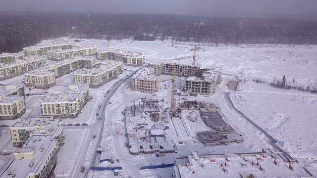 Ход строительства ЖК "Золотые купола" в Сертолово.Февраль 2018 года смотреть онлайн