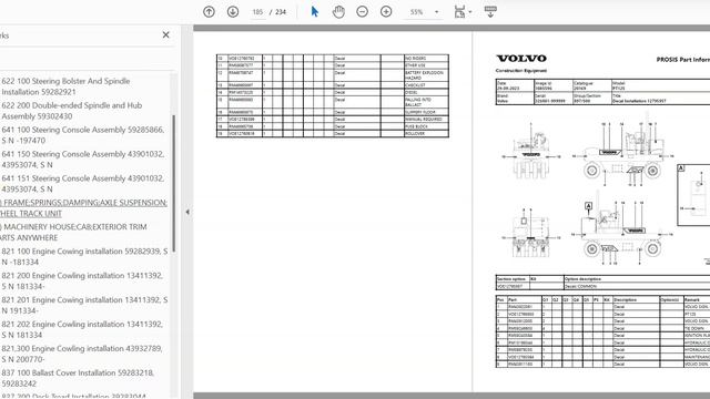 Volvo PT125 Parts Manual PDF смотреть онлайн