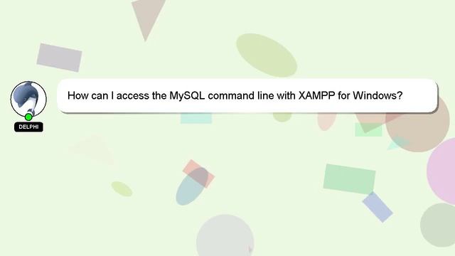 How can I access the MySQL command line with XAMPP for Windows? смотреть онлайн