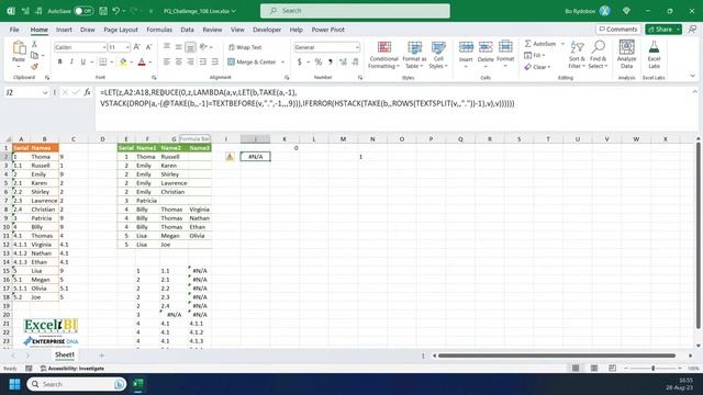 Excel BI POWER QUERY CHALLENGE 108, Hierarchy Sequence