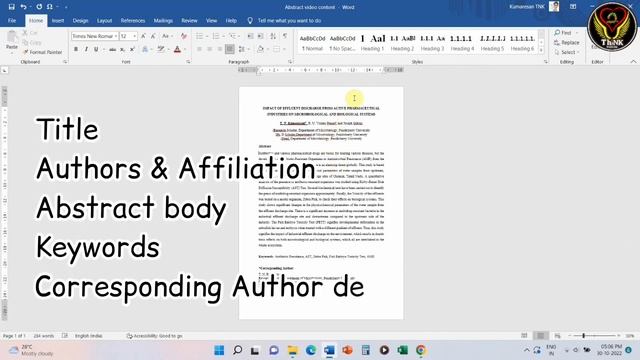 How to write an Abstract?✍️ with e.g in Tamil | Do's & Don'ts | Career development | ThiNK Biology смотреть онлайн