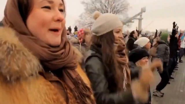 Нереально классный флешмоб 26 02 12 на Воробьевых горах HD смотреть онлайн