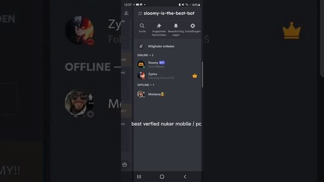THE BEST NUKE BOT FOR MOBILE /PC | Discord nuker SLOOMY смотреть онлайн