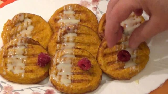 Тыквенные оладушки на сковороде гриль. смотреть онлайн