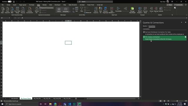 Working With Excel VBA Connection Objects | Power Query Connections смотреть онлайн