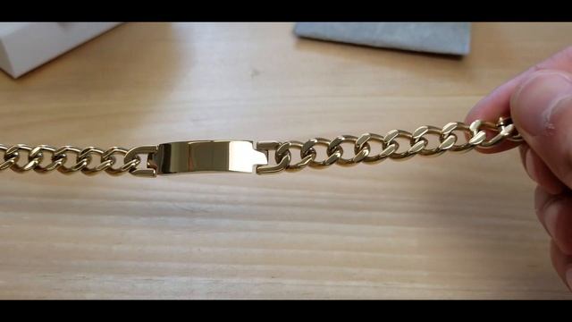 Gold Stainless Steel Mens ID Bracelet Engraved - TheSteelShop.com смотреть онлайн