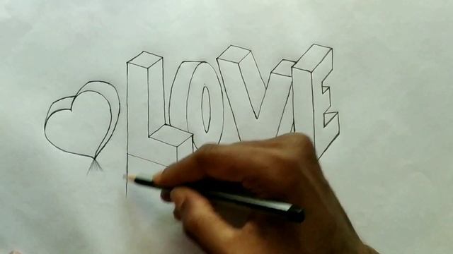 How to Draw LOVE 3D style // 3D Love Drawing // 3d letters drawing @ArtbyAbhijit смотреть онлайн