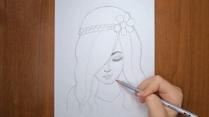 Как нарисовать девушку /Девушка с красивыми волосами/Рисунок  / Girl with beautiful hair
