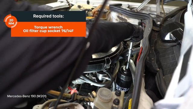 How To Change Oil Filter And Engine Oil On MERCEDES W201 [TUTORIAL AUTODOC]