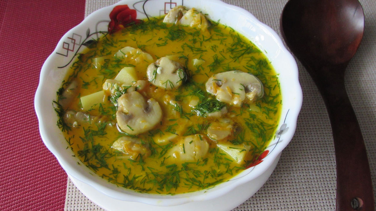 ГРИБНОЙ СУП ИЗ ШАМПИНЬОНОВ РЕЦЕПТ смотреть онлайн
