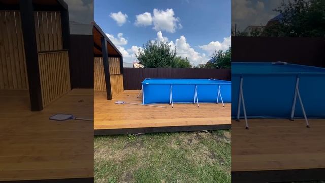 Обзор беседки 12*4 м с бассейном