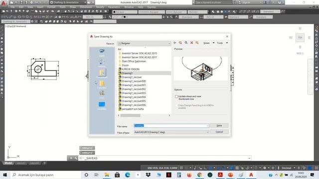 2D AutoCAD Dosyası, Çizimi Kaydetme смотреть онлайн