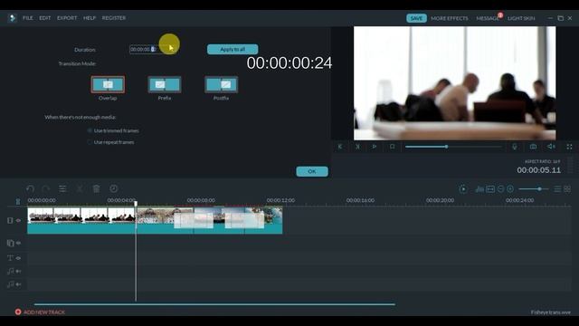 Filmora Tutorial Fisheye Transition Effect