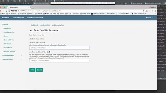 How to manage for Item Attribute in Restaurateur? смотреть онлайн