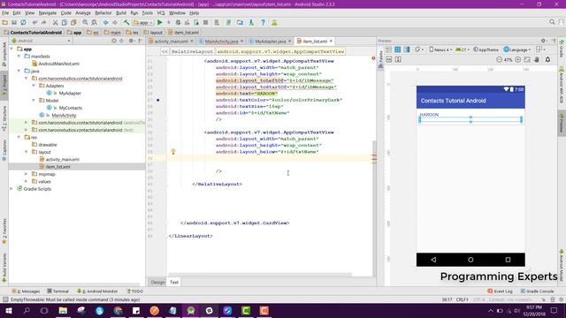 #2 Display Phone Contacts App using Java Android Studio (Adapter) смотреть онлайн