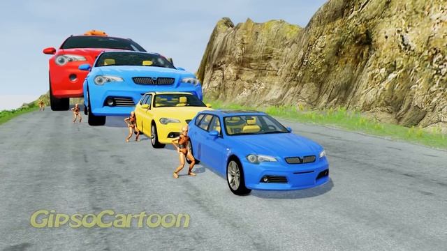 Big & Small Cars vs Double Chain ✅ BeamNG.Drive | GipsoCartoon смотреть онлайн