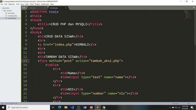 Membuat CRUD Dengan PHP dan MySQLi – Input Data смотреть онлайн