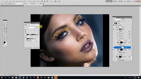 GLITTER EFFECT IN PHOTOSHOP: Digital Makeup using FREE Glitter Brushes & Patterns