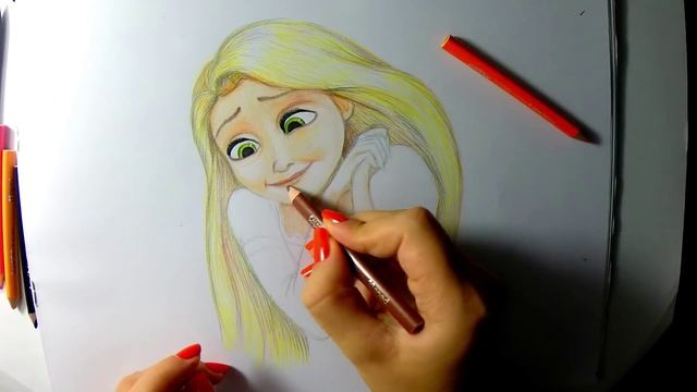 How to draw Rapunzel (Tangled) | Как нарисовать Рапунцель смотреть онлайн