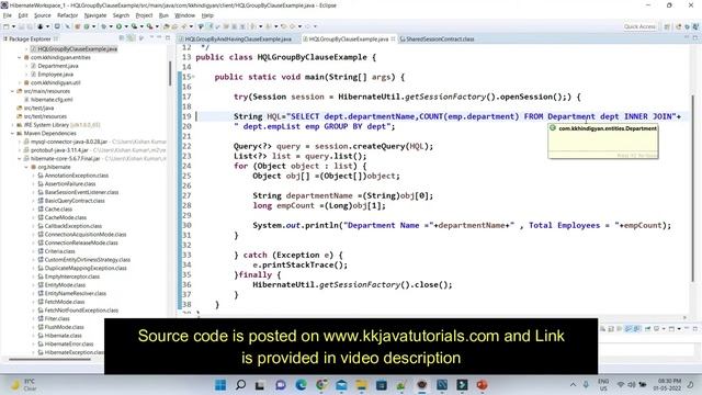 HQL with groupby and having clauses Example | HAVING clause with Hibernate Query Language(HQL) смотреть онлайн