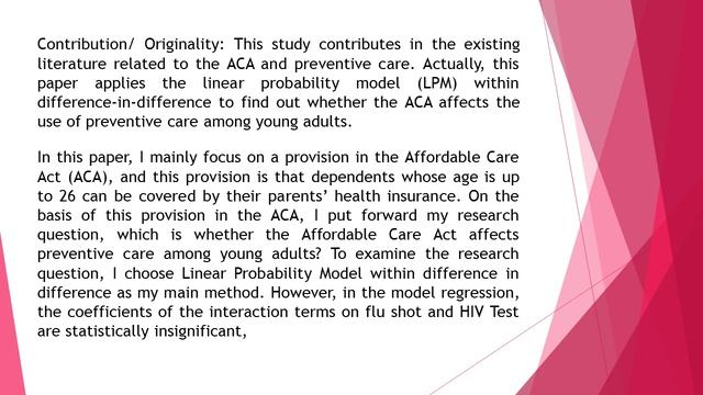 Does the Affordable Care Act Affect Preventive Care among Young Adults IJASS 2019 910 525 534 смотреть онлайн