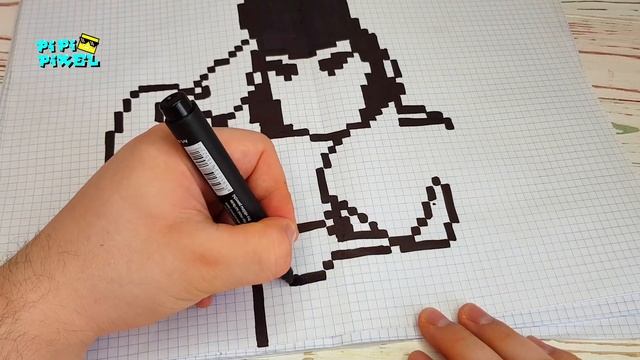 БУЛЛ из ИГРЫ BRAWL STARS РИСУНКИ ПО КЛЕТОЧКАМ - PIXEL ART смотреть онлайн