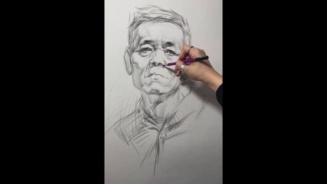 Sketch a man's portrait in Pencil смотреть онлайн