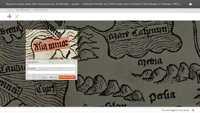 Map Transcription With Recogito